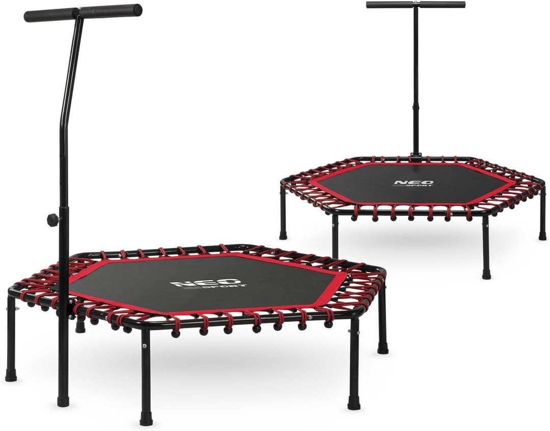 Neo-Sport Fitness Trampolin Klein Mit Höhenverstellbarem Haltegriff Mini Jumping Trampolin Erwachsen