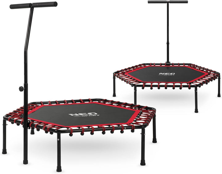Neo-Sport Fitness Trampolin Klein Mit Höhenverstellbarem Haltegriff Mini Jumping Trampolin Erwachsen