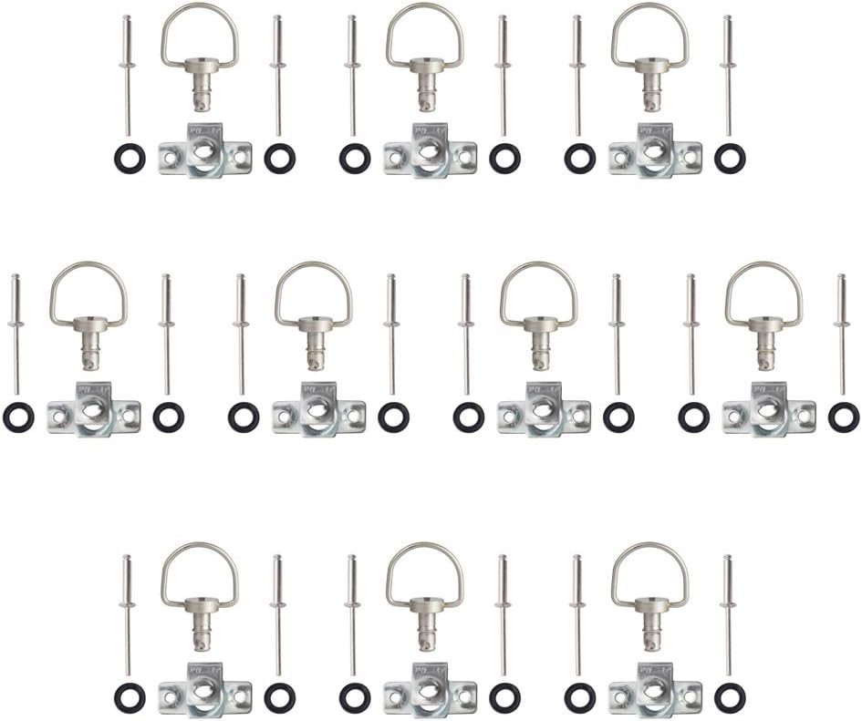 Oldbones Motorrad-Rennverschlüsse, Schnellverschluss, D-Ring, 1/4-Drehung, Rennverkleidung, Nieten,