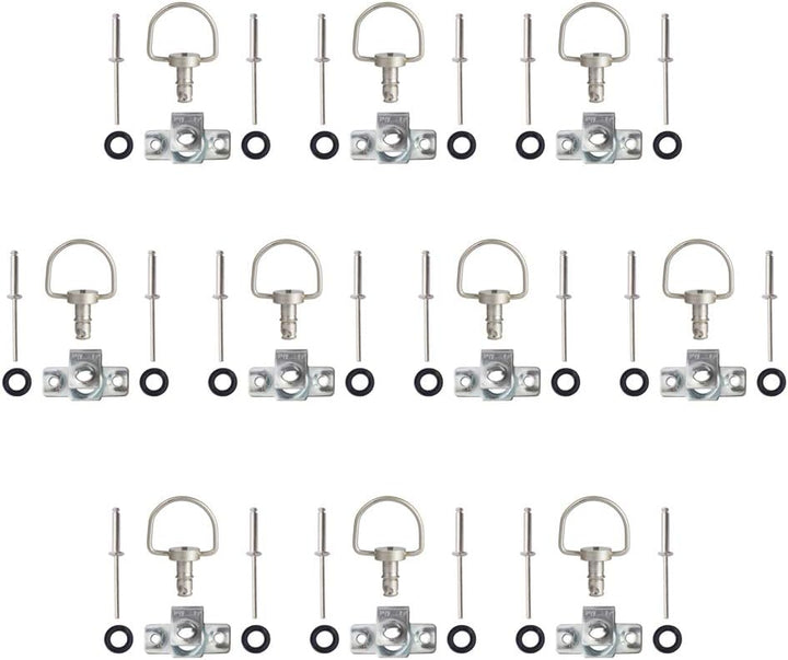 Oldbones Motorrad-Rennverschlüsse, Schnellverschluss, D-Ring, 1/4-Drehung, Rennverkleidung, Nieten,