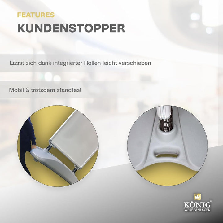 Dreifke Kundenstopper Keitum Wind Line DIN A1 silber| beidseitig für 2 Plakate | stabiler Fuss für s