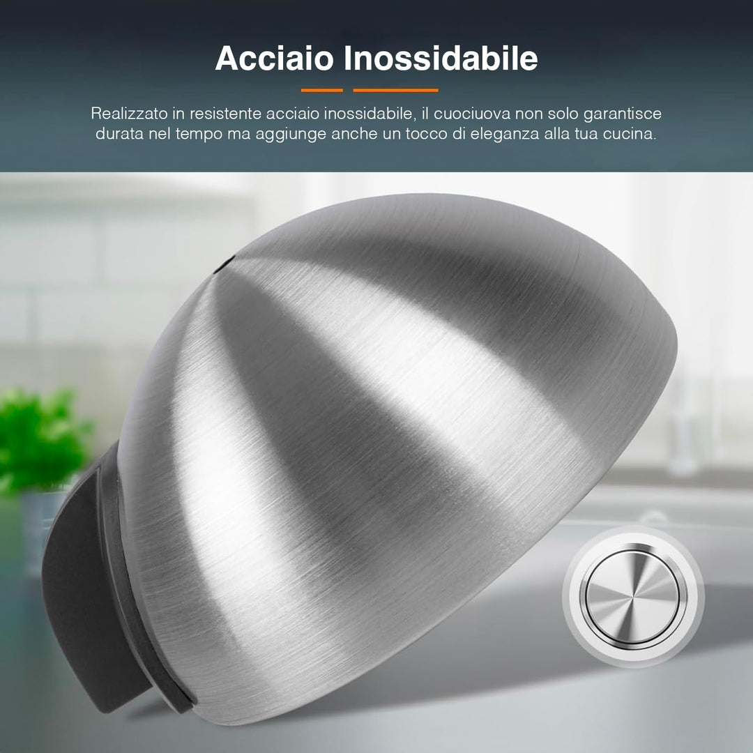 Avilia Kompakter Eierkocher aus Edelstahl schnell 400 W für 7 Eier - Elektrischer Eierkocher, effizi