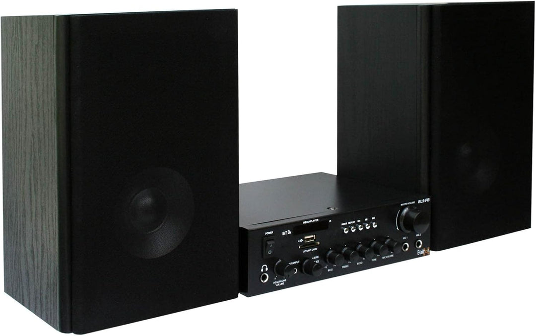 E-Lektron EL5-Set HiFi Stereo-Anlage Verstärker/Receiver & Regal-Lautsprecher USB/SD/FM/BT/AUX
