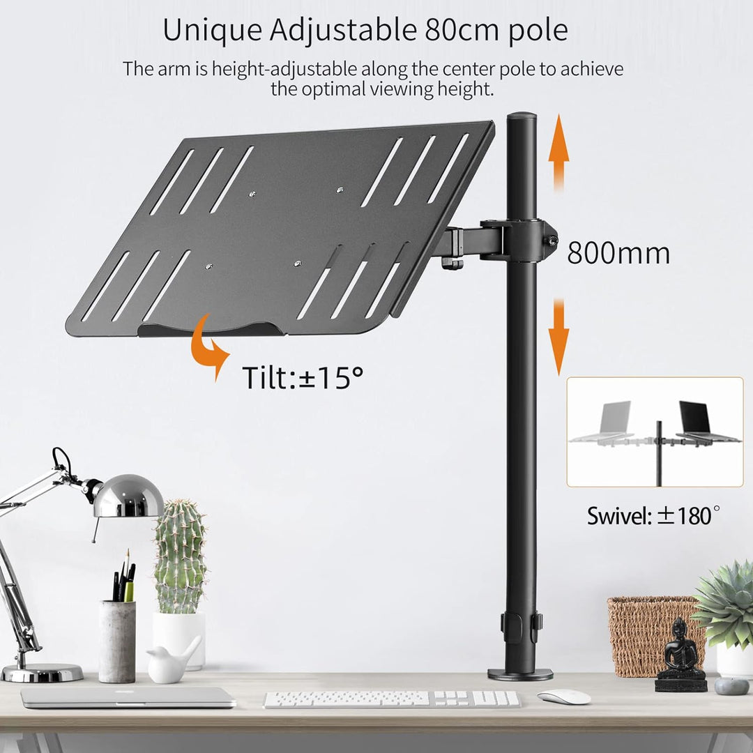 suptek Monitor Arm mit Laptop Halterung, Volleinstellbar für 13-27 Zoll LCD LED Bildschirm bis zu 17