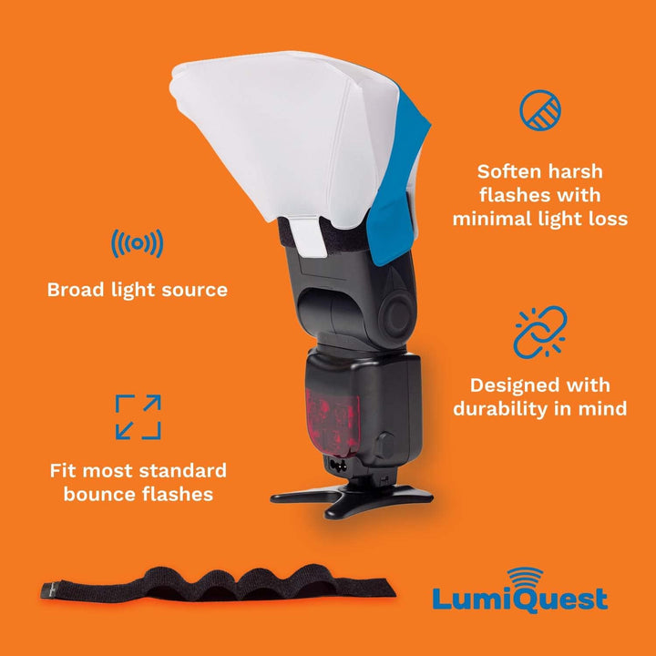 LumiQuest Ultrasoft Frosted Light Diffuser, Compact Light Modifier with UltraStrap Bundle, Universal