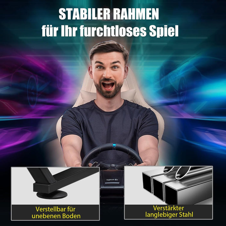 GTPLAYER Lenkradständer für Lenkrad Gaming Wheel Stand Racing Lenkradständer mit V1 V2 Schalthebelha
