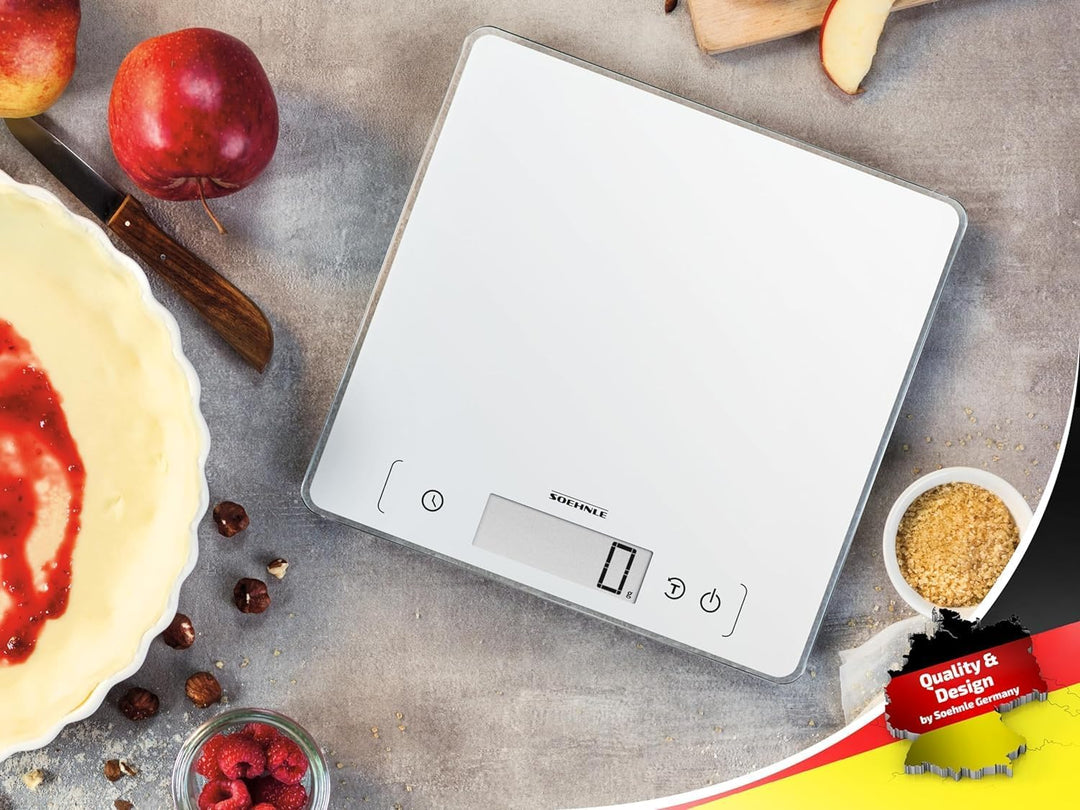 Soehnle Page Comfort 400, digitale Küchenwaage, weiss, Gewicht bis zu 10 kg (1-g-genau), Haushaltswa