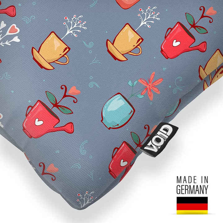 VOID Blumen Vasen Muster Kissenbezug 60x60 Kissenhülle Kissen Sofakissen Dekokissen wetterfest Outdo