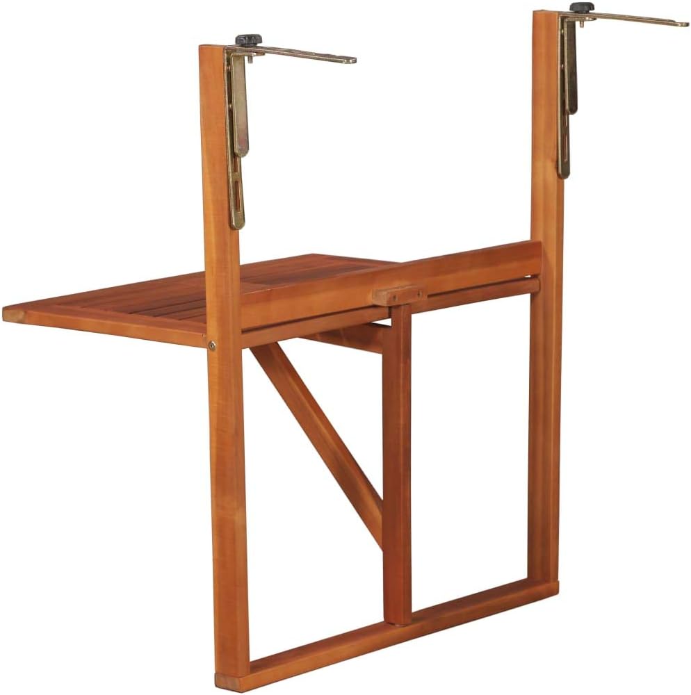 Tidyard Balkon-Klapptisch Hängetisch, Massivholz, Braun, 64,5 x 44 x 80 cm, Esstisch Kaffeetisch Hol