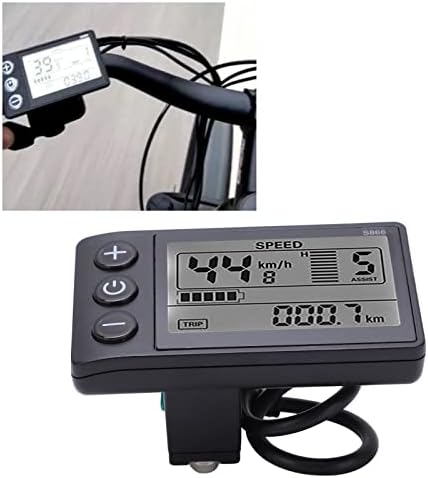Elektrofahrrad-LCD-Display, S866 Fahrradcomputer, 24 V 36 V 48 V Bedienfeld mit Wasserdichtem Stecke