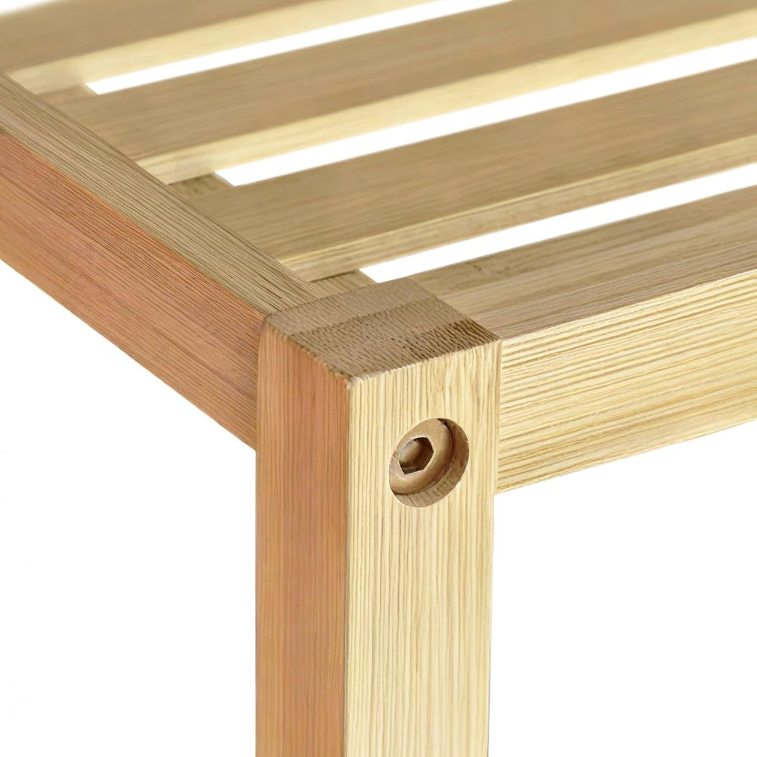 CLP Badregal stehend Bambus Zinnien, Holzregal Badezimmer schmal, Küchenregal stabil und belastbar,