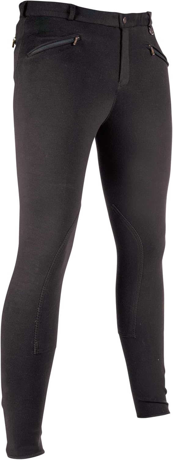 HKM 2004 Reithose Basic, Kniebesatz Stoff Herrenreithose Reiterhose Herren 42-56 44 1200 Weiss, 44 1
