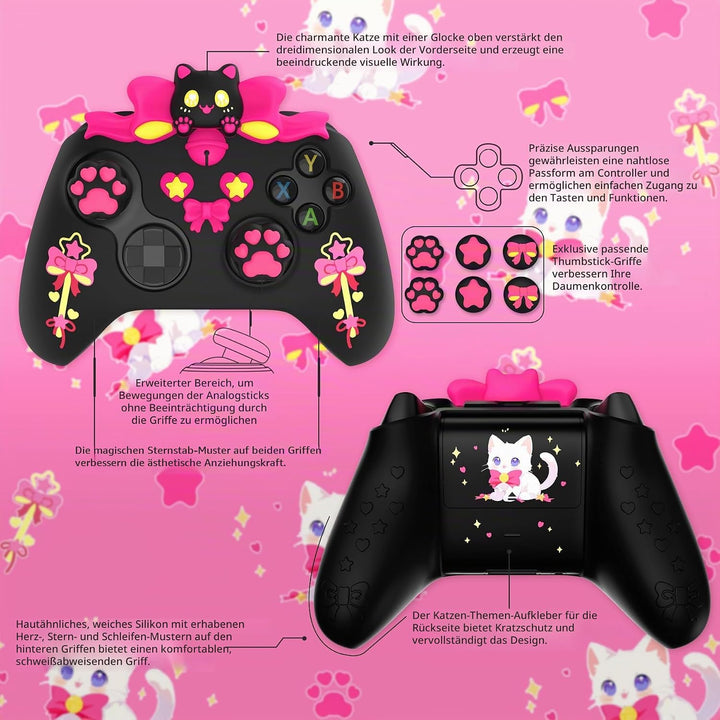 PlayVital Cute Schutzhülle für Xbox Series X/S Controller, rutschfeste Silikon Hülle Case Zubehör fü