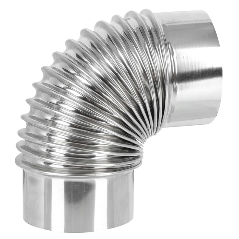 Angoily Edelstahl Ofenrohr Bogen 90° Kaminrohr Aus Metall 3.54X3.54X3.54 Zoll Abgasrohr Für Aussenbe