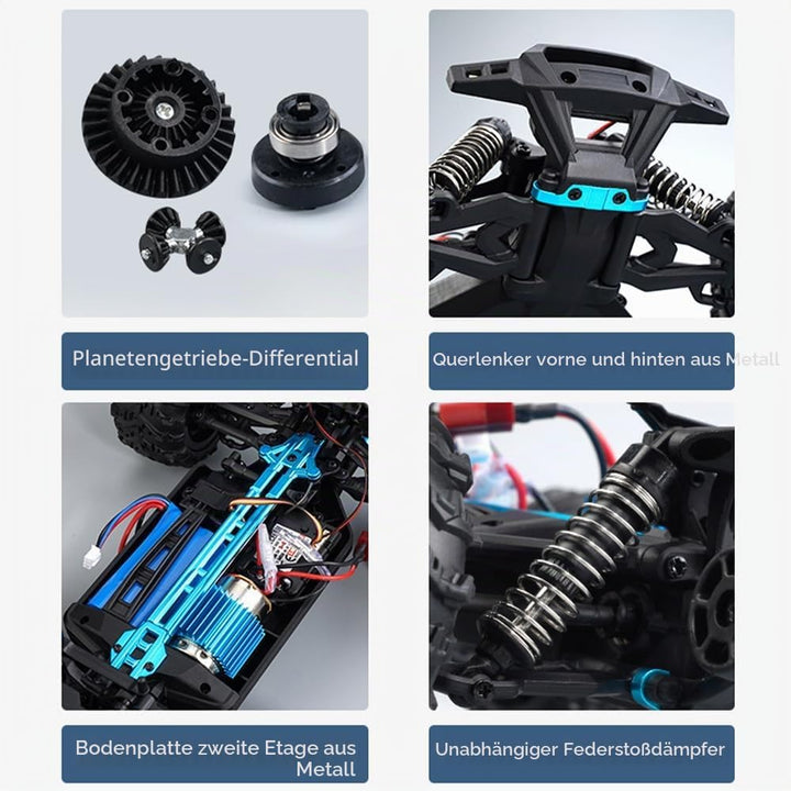 X-Verse 1:16 Ferngesteuertes Auto, 50KM/H Kohlebürste Motor RC Hohe Geschwindigkeit Offroad Drift Re
