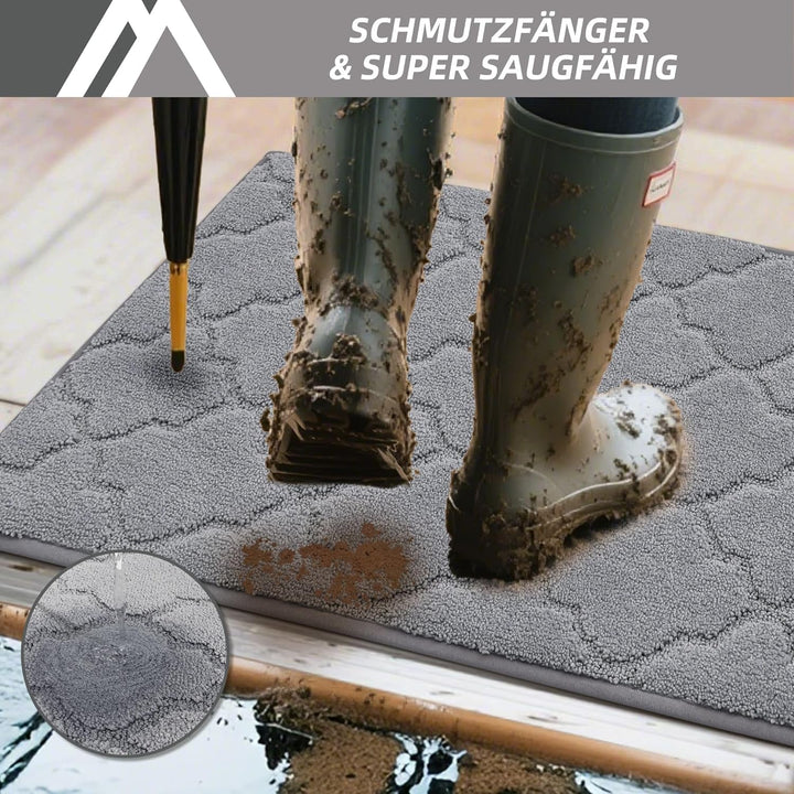 COSY HOMEER Fussmatte Innen 60 x 90 cm, Schmutzfangmatte Waschbar 1,5 cm Dicke, Eingangsteppich Saub