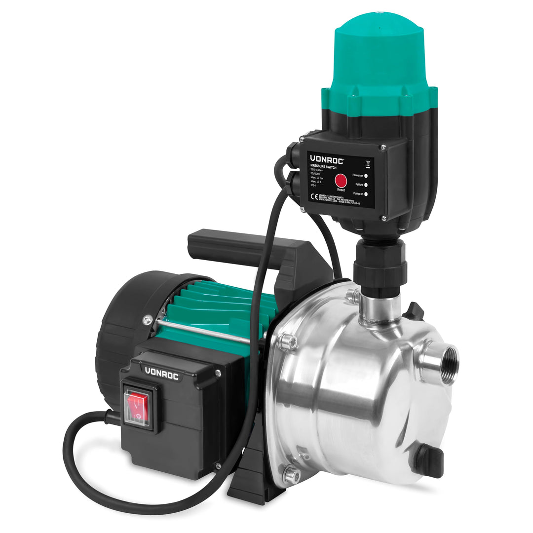 Hydrophorpumpe/Automatikpumpe – 1000 W – 3500 l/h | Mit Druckschalter – Trockenlaufschutz
