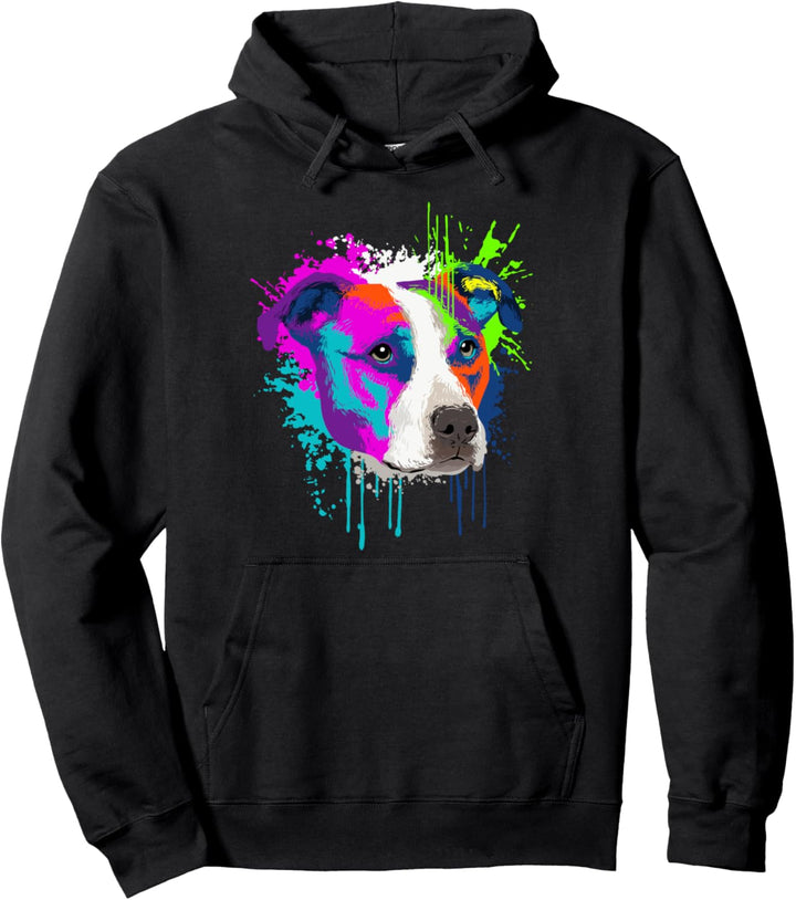 Splash Art Pitbull Hundehalter Geschenkidee Hunde Pullover Hoodie