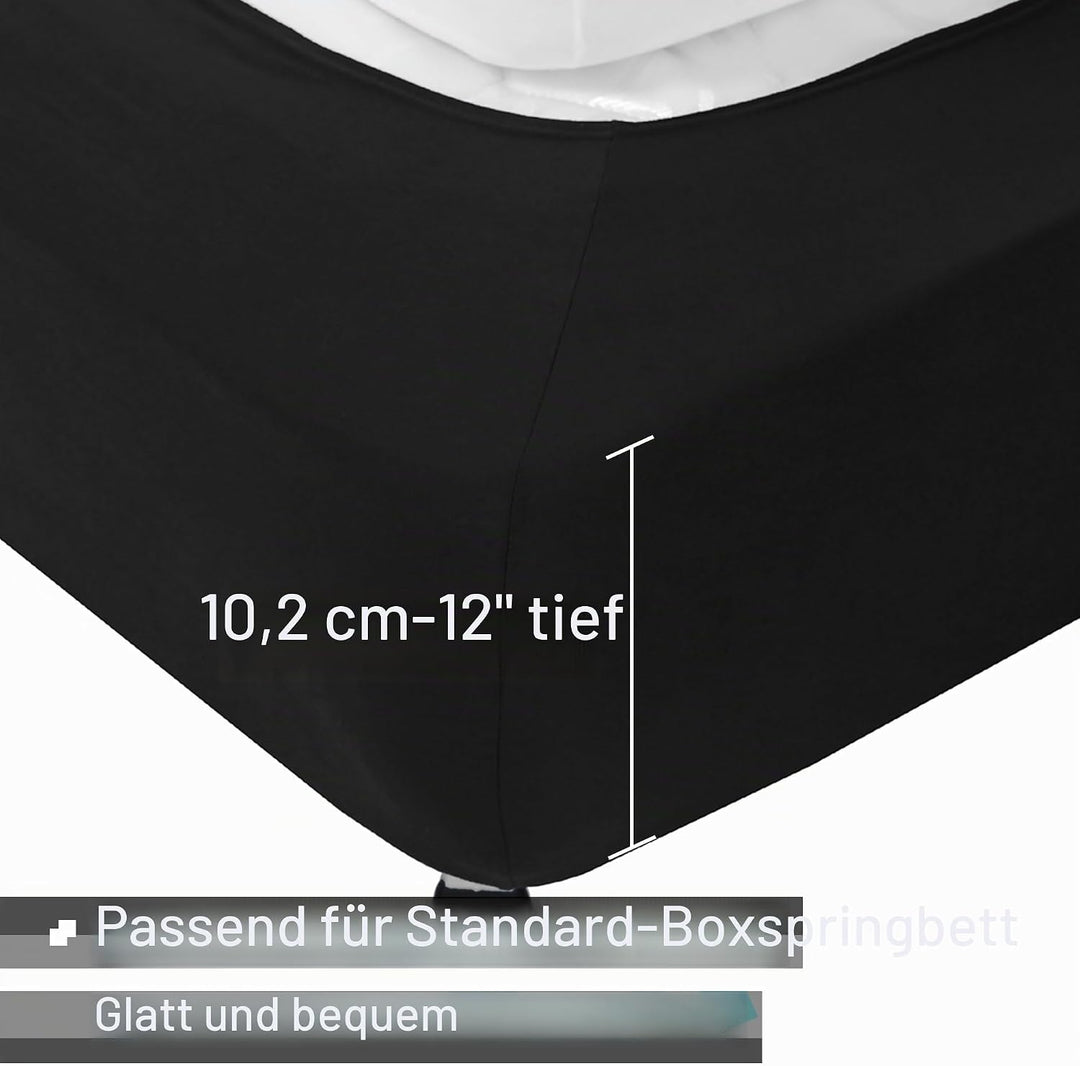 Boxspring-Bezug, Queen-Size-Grösse, Jersey-Strick und dehnbar, 4 Seiten, Bettrock für Hotel und Zuha