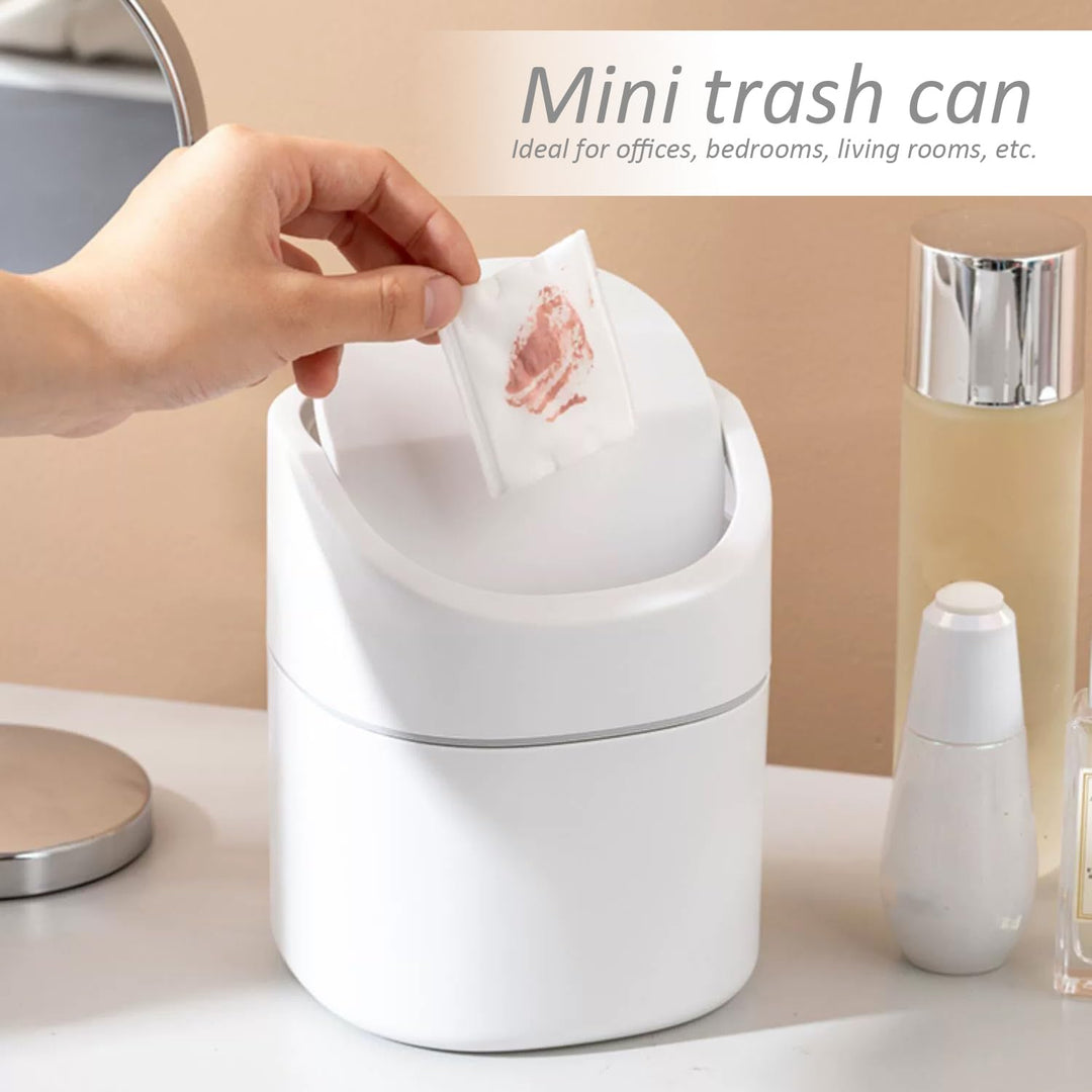 2 Stück Kleiner Mülleimer Mit Deckel, Mülleimer Mit Deckel Für Schlafzimmer, Mini-Schreibtisch-Mülle