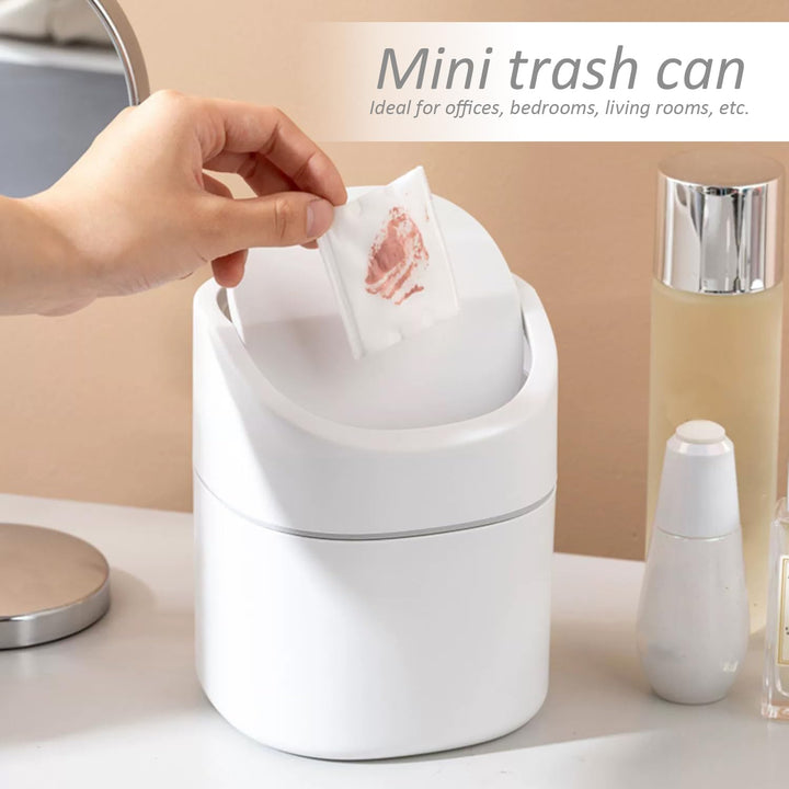 2 Stück Kleiner Mülleimer Mit Deckel, Mülleimer Mit Deckel Für Schlafzimmer, Mini-Schreibtisch-Mülle