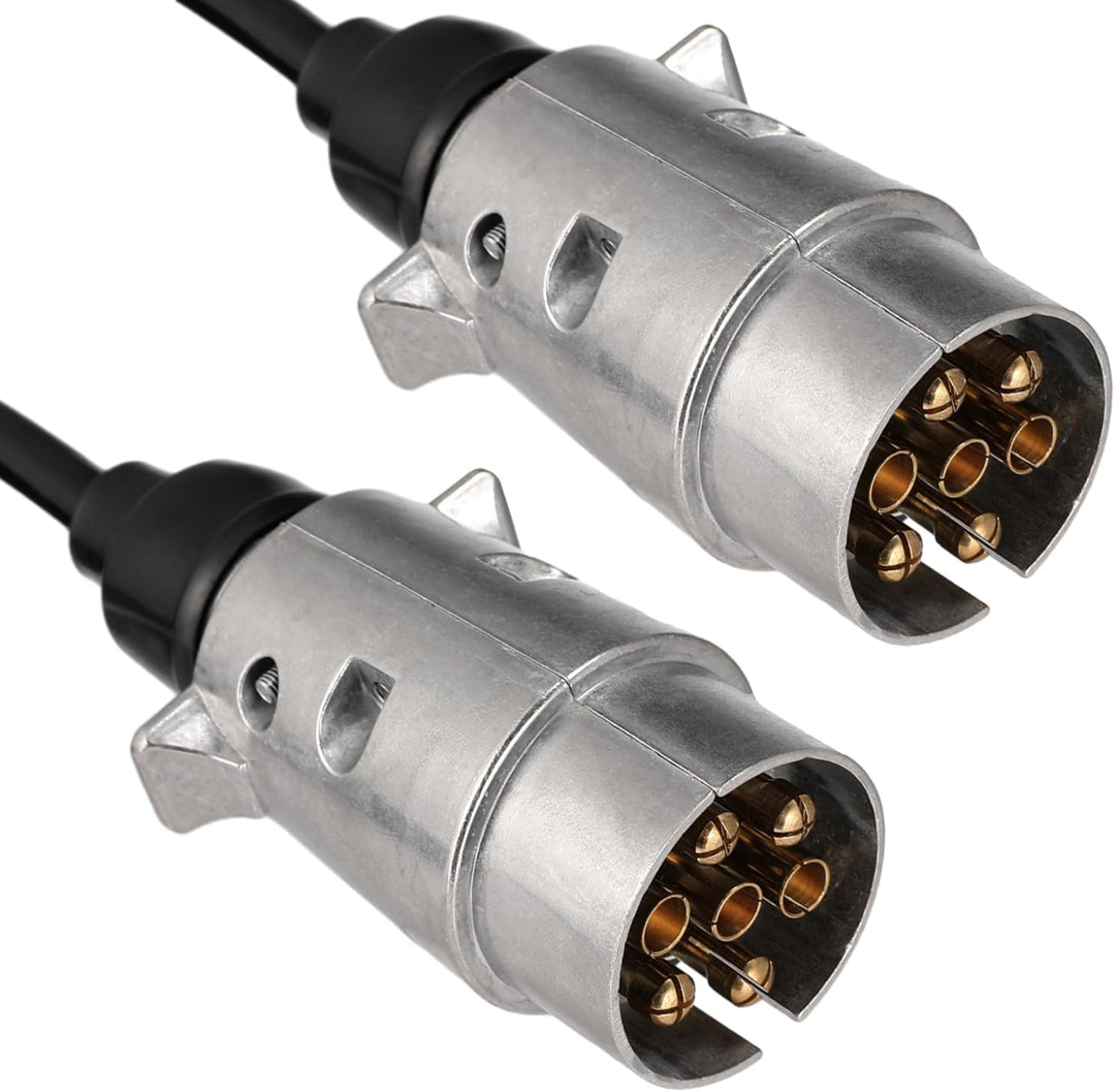 GEARMONSTER 3 Meter 12V Anhängerkabel 7 Polig, Anhänger Verlängerungskabel Spiralkabel Adapter Metal