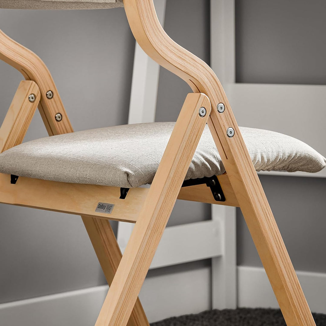 SoBuy FST40-HG Klappstuhl Küchenstuhl mit gepolsterter Sitzfläche und Lehne grau, Grau