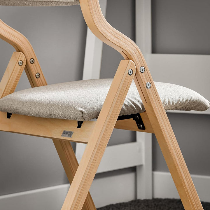 SoBuy FST40-HG Klappstuhl Küchenstuhl mit gepolsterter Sitzfläche und Lehne grau, Grau