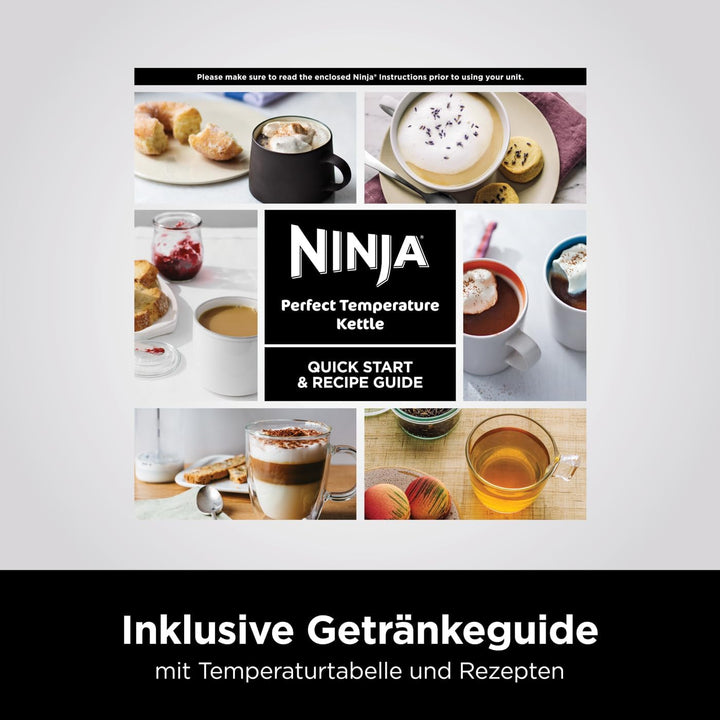 Ninja Wasserkocher Perfect Temperature, 1,7L, LED-Anzeige, Wasserkocher mit Schnellkoch-Funktion und