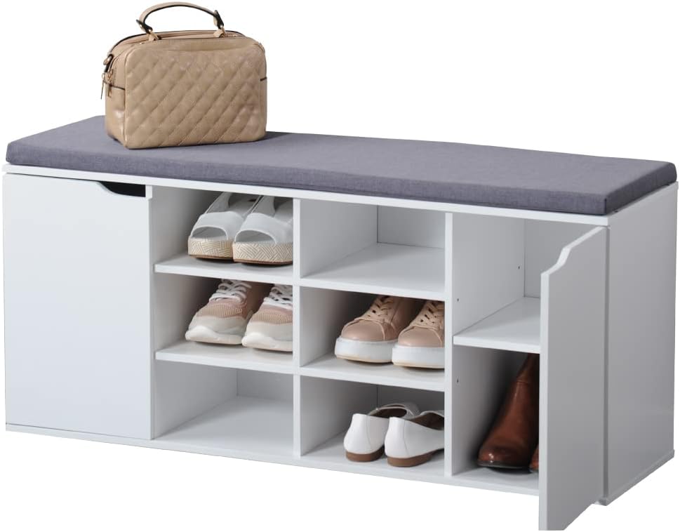 Kesper | Schuhschrank mit Sitzkissen, Material: Faserplatte, Masse: B103,5 x H48 cm x L29,5 cm, Farb