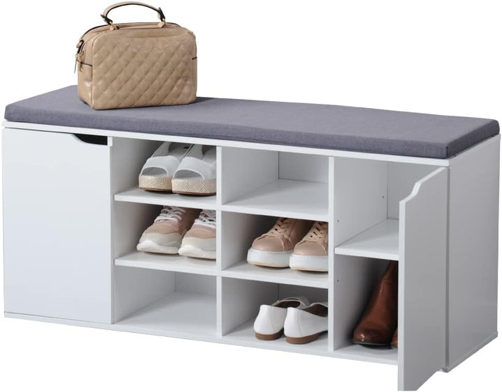 Kesper | Schuhschrank mit Sitzkissen, Material: Faserplatte, Masse: B103,5 x H48 cm x L29,5 cm, Farb