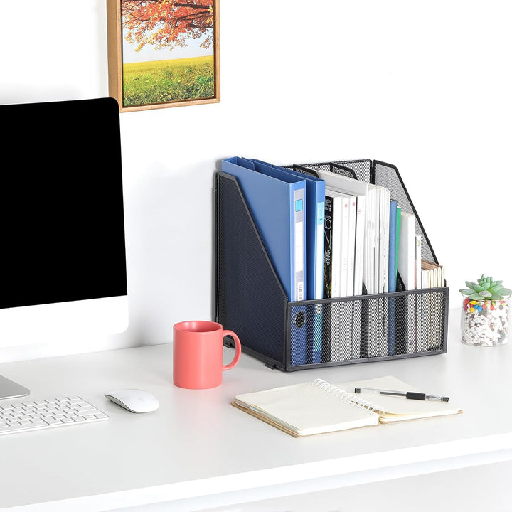 EasyPAG 4 Ablagefächer A4 Metall Büro Schreibtisch Organizer Akten Dokumenten Ablage Zeitschriften H