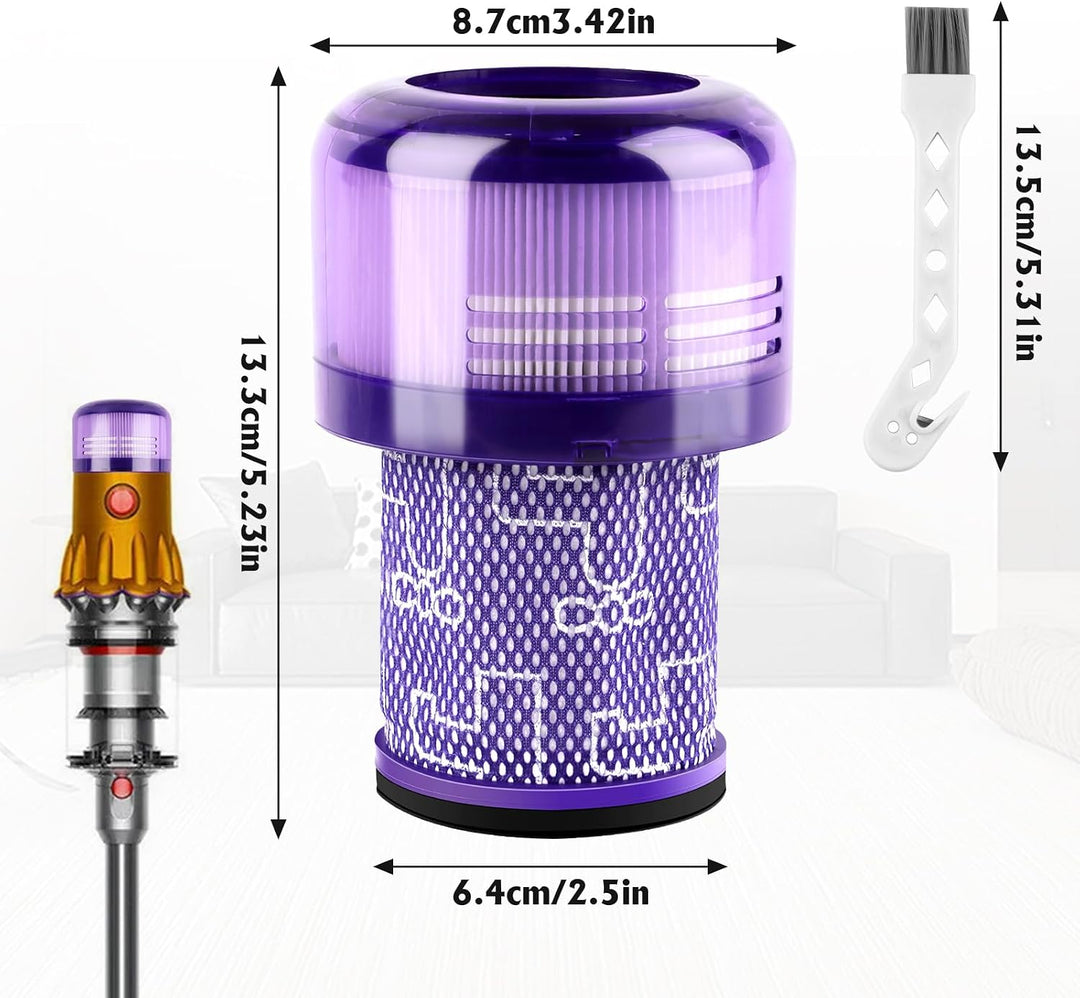 2 Stück HEPA Filter für Dyson V12 Detect Slim Staubsauger - Ersetzen Sie 971517-01