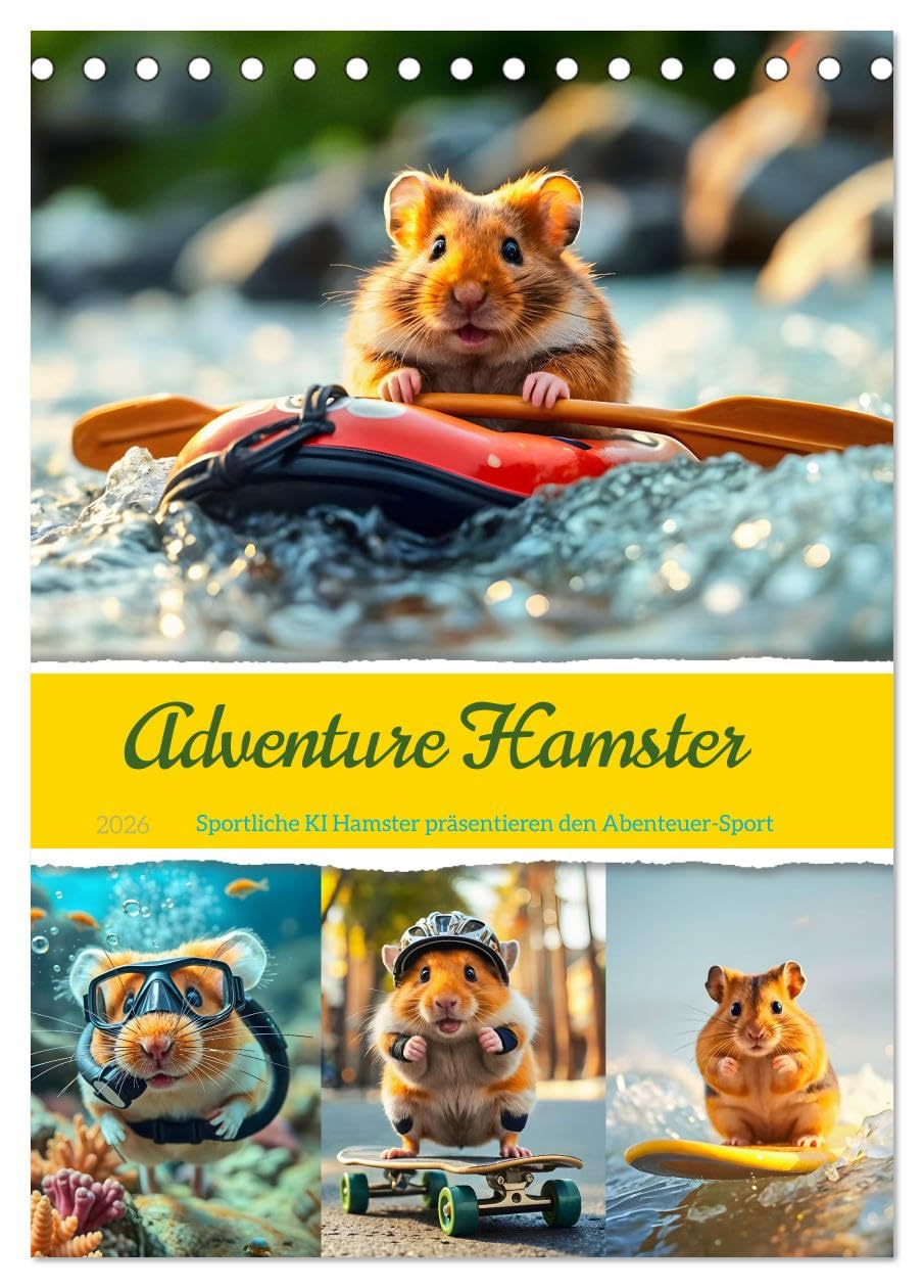 Adventure Hamster - Sportliche KI Hamster präsentieren den Abenteuer-Sport (Tischkalender 2026 DIN A