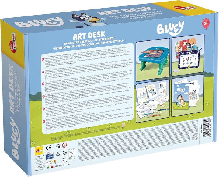 Lisciani - BLUEY - KREATIVSCHREIBTISCH - Kreativset für Kinder ab 3 Jahren - Malbuch Bluey, Sticker,