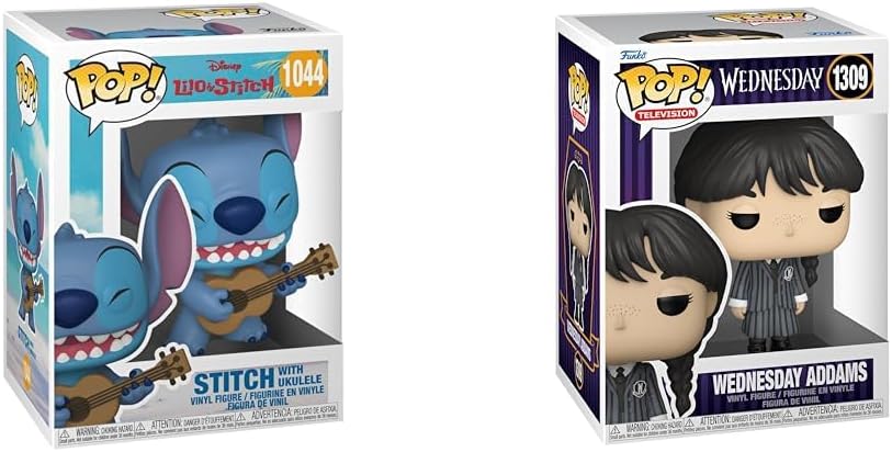 Funko Pop! Disney: Stitch mit Ukulele - Lilo and Stitch & Pop! TV: Wednesday Addams - Vinyl-Sammelfi