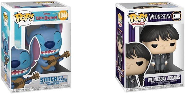 Funko Pop! Disney: Stitch mit Ukulele - Lilo and Stitch & Pop! TV: Wednesday Addams - Vinyl-Sammelfi