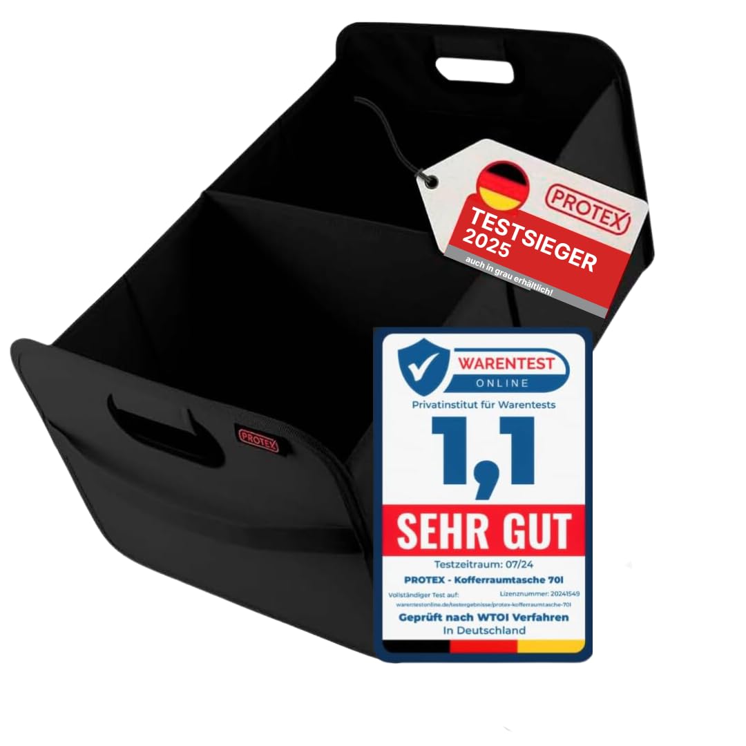 PROTEX Kofferraum Organizer [Testsieger 2025] 44L Auto Kofferraumtasche | Organizer Auto | Faltbare,