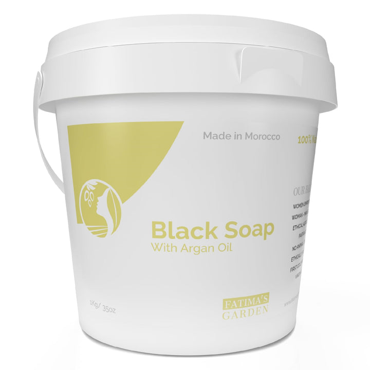 Fatima's Garden Arganöl Schwarze Seife - Peeling-Reiniger, 1kg mit Arganöl 1 kg (1er Pack), mit Arga