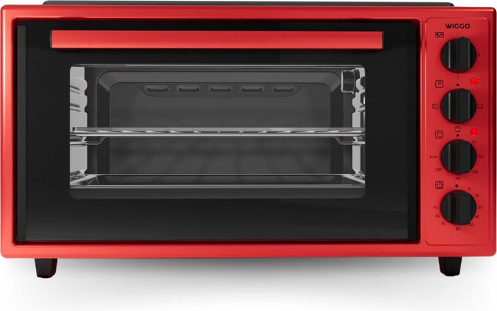 Wiggo Miniofen mit Kochplatte - 2000W, 45 Liter, Vielseitige 6-in-1 Funktionen: Ober-/Unterhitze, Um