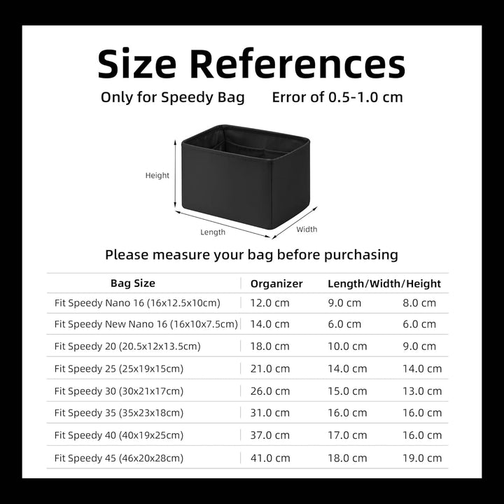 DGAZ Handtaschen Organizer Einsatz, Seide Handtaschenorganisator für LV Speedy Nano/20/25/30/35/40/4