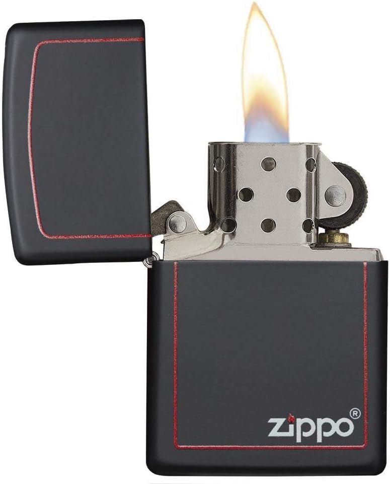 Zippo Original Feuerzeug Black Matte with Border & Logo