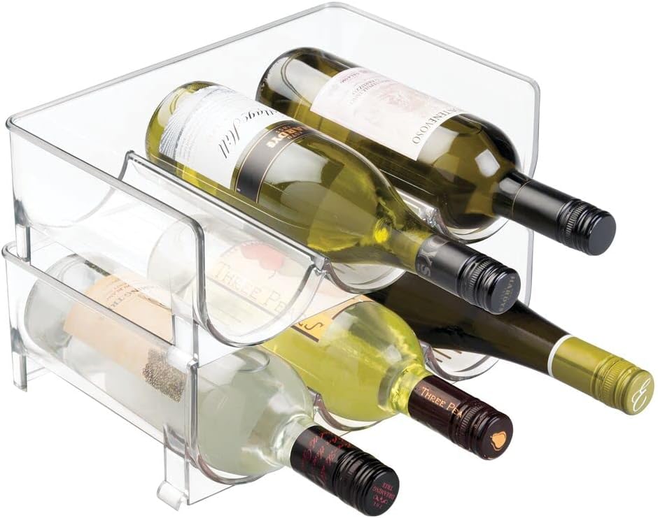 mDesign 2er-Set Flaschenregal – stapelbare Aufbewahrung für Wasserflaschen bzw. Trinkflaschen – idea