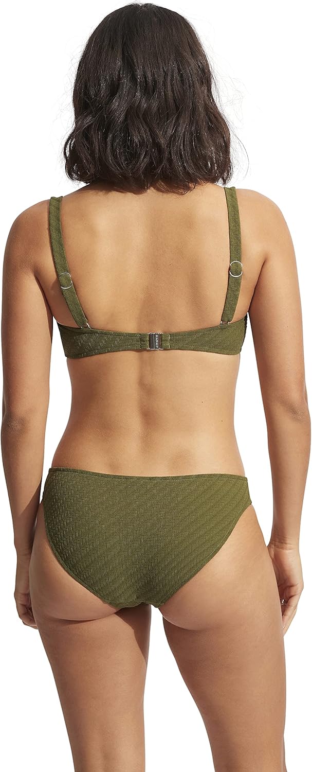 Seafolly Women's Wide Strap Tube Bandeau Bikini Top Swimsuit with Clip Back 40 Weidenavocado, 40 Wei