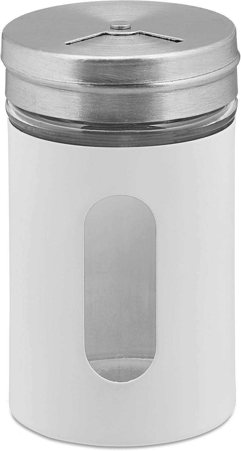 Relaxdays Gewürzstreuer, 12er Set, 3 Streugrade, Gewürze & Kräuter, Gewürzgläser, 90 ml, Glas & Edel