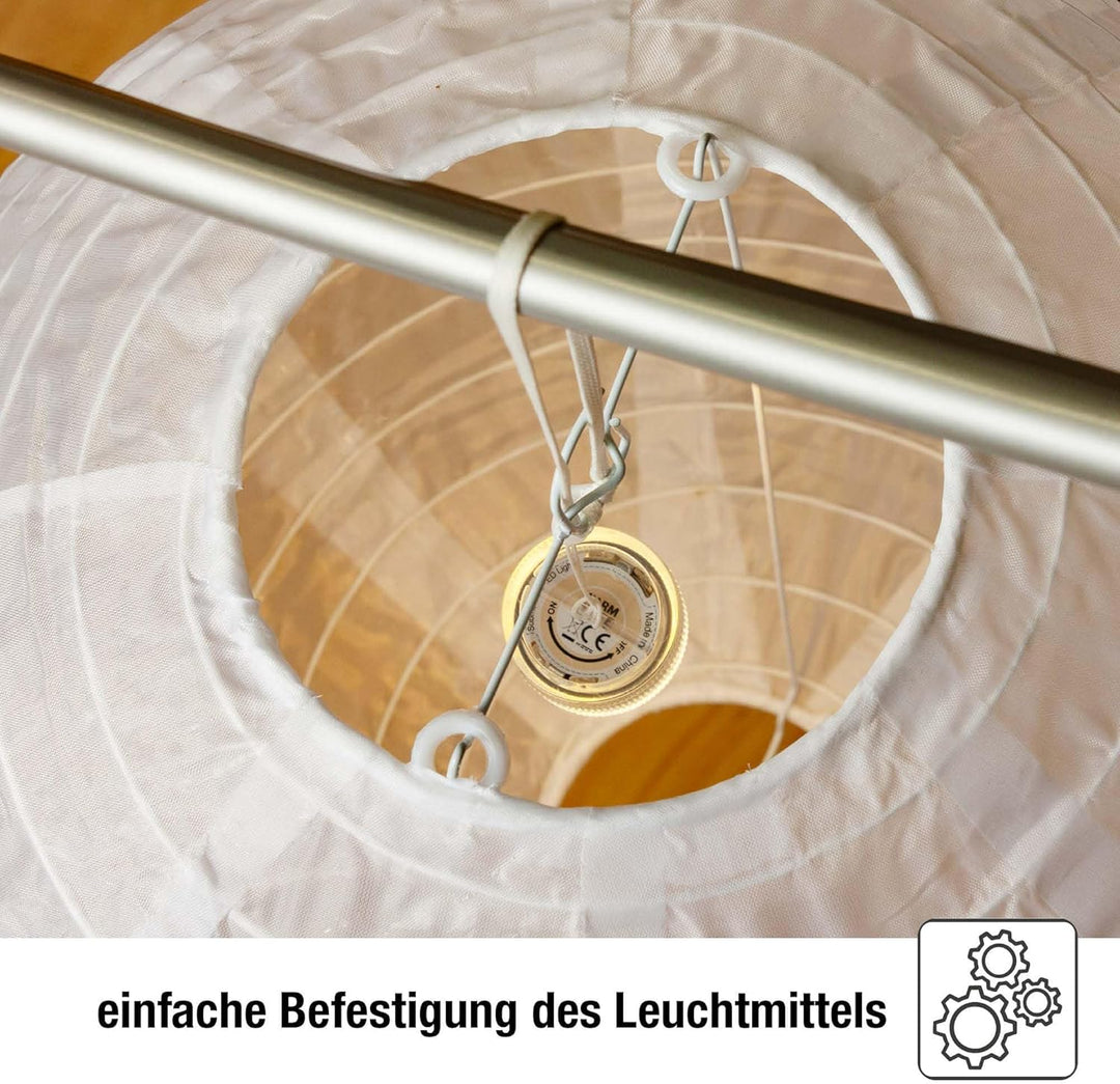 Hellum LED Lampions aussen wetterfest mit Fernbedienung 3er Set, Lampions weiss mit warmweissen LED