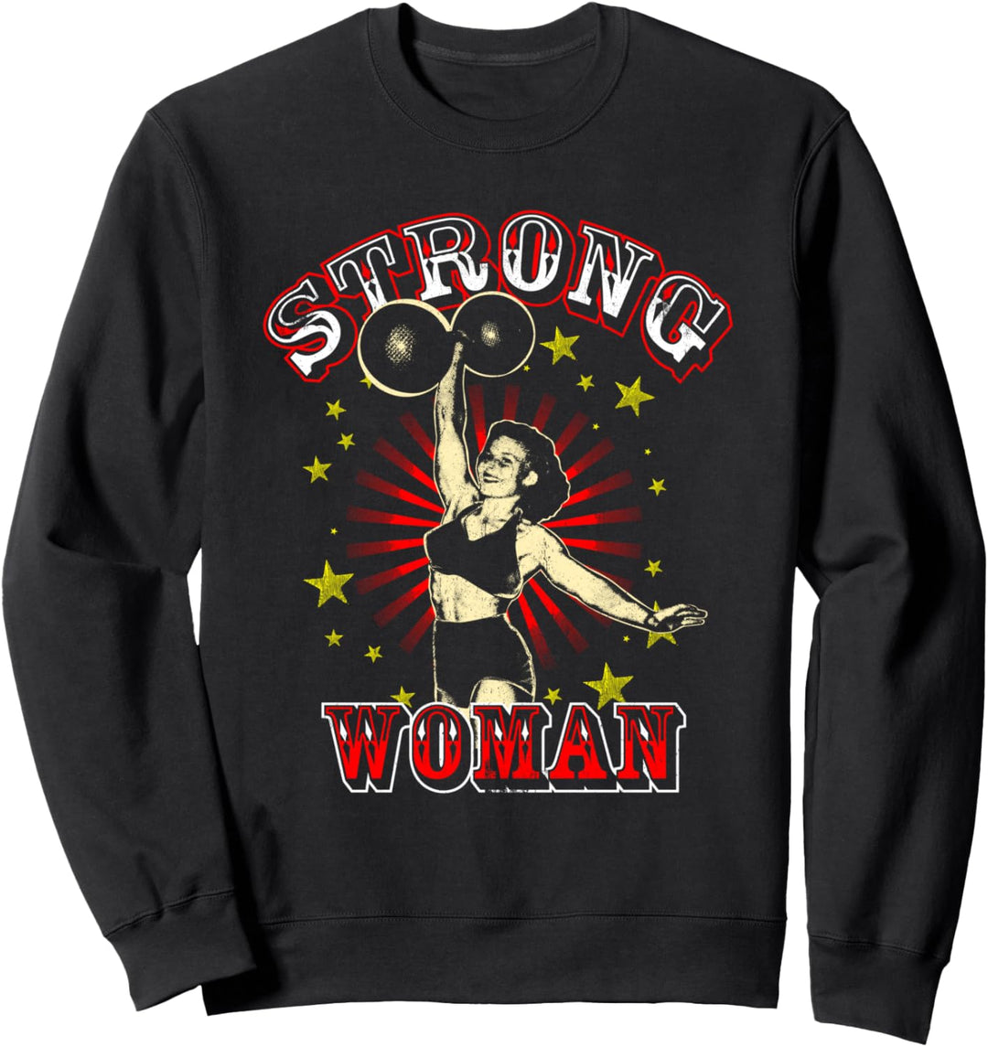 Starke Frau Zirkusstab Kostüm Vintage Karneval Party Sweatshirt