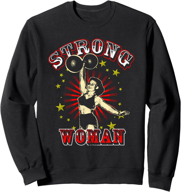 Starke Frau Zirkusstab Kostüm Vintage Karneval Party Sweatshirt