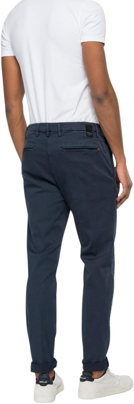 Replay Herren Jeans Anbass Slim-Fit mit Power Stretch 27W / 32L 010 Blue, 27W / 32L 010 Blue