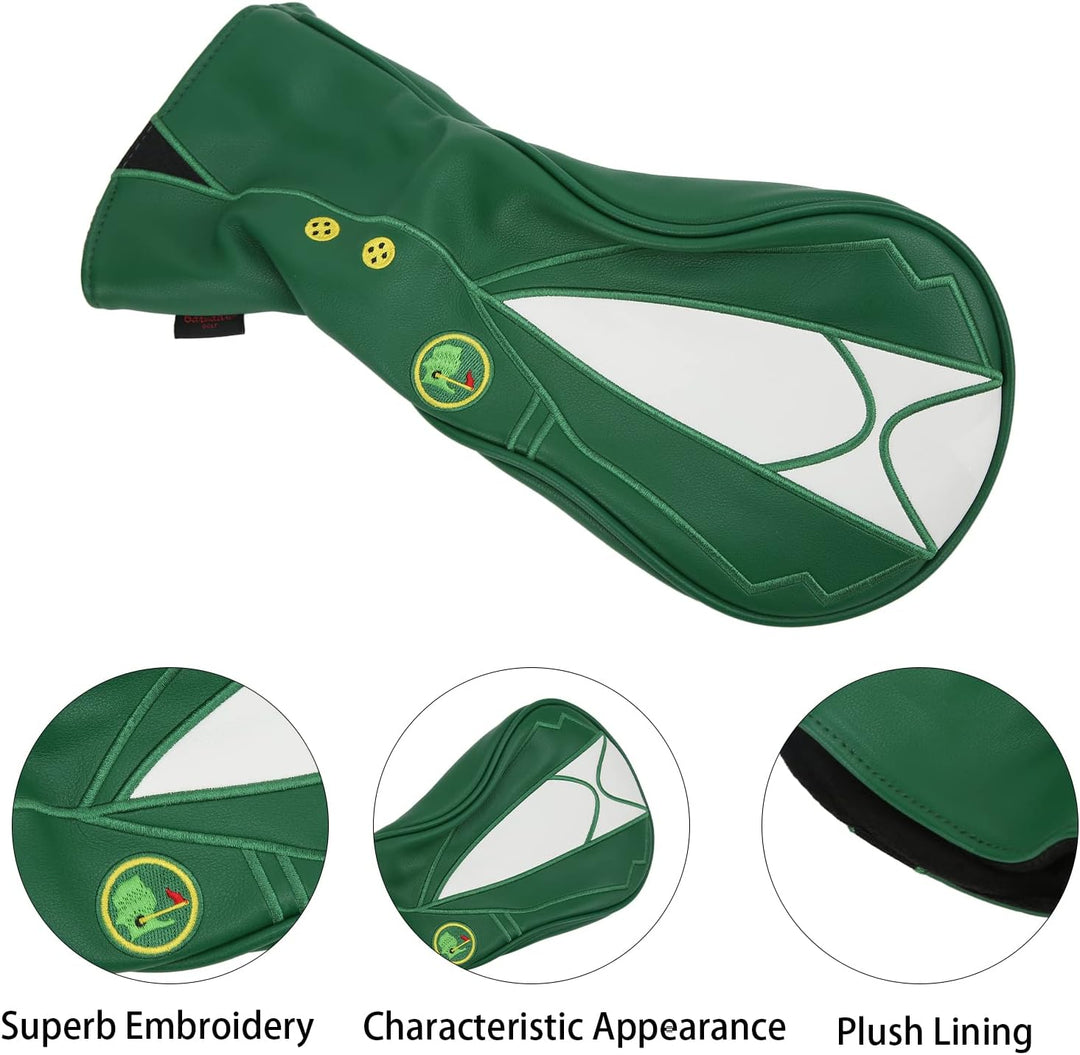 Golf Green Leather Driver/Fairway Wood/Hybrid Headcover #1#3#5#UT Golfschlägerhauben, 1#